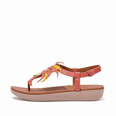 Fitflop Tia Jewel Feather Leather Back-Strap Sandaler Dame, Rosa 504-Q21